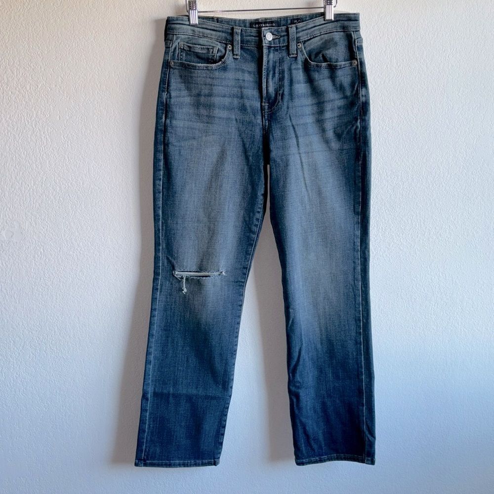 NWT Lucky Brand Mid Rise Ankle Sweet Straight Distressed Jeans Sz 30/10